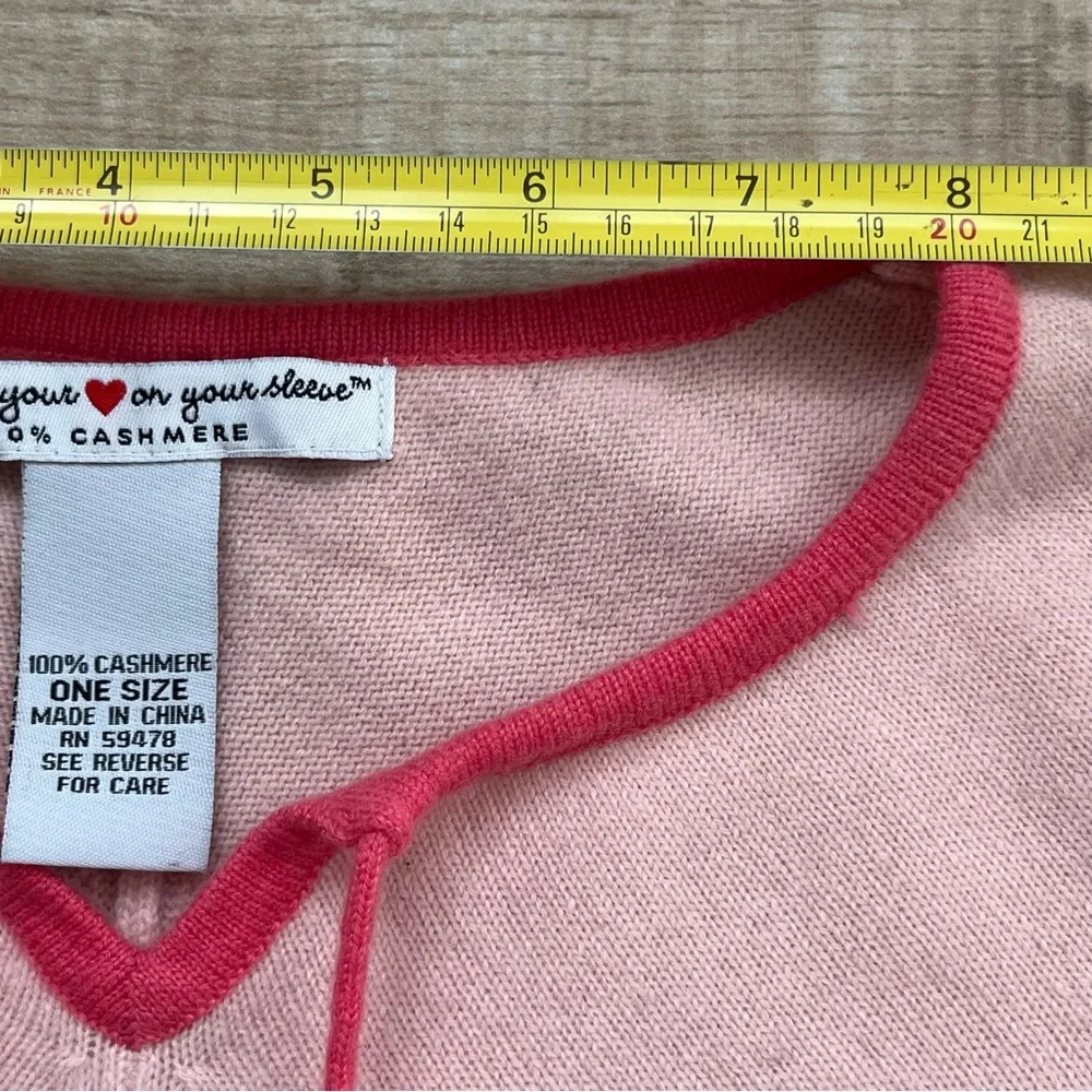 Pink Cape 100% Cashmere Poncho Sweater Fits Petite Fairy Asymmetrical Whimsy - Picture 7 of 8